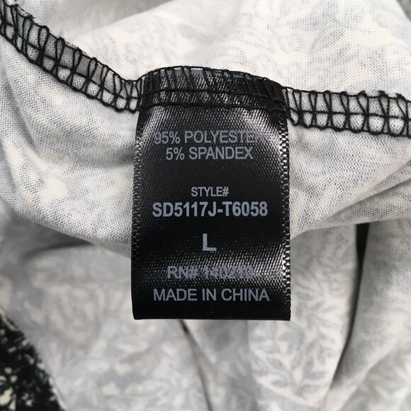 Love Cameron LA Dress Size Large Black Floral Long Sleeve Stretch Mini Bodycon - Picture 10 of 10